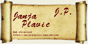 Janja Plavić vizit kartica
